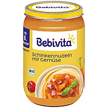 Био Пюре Bebivita Паста с Шунка и Зеленчуци 8м+