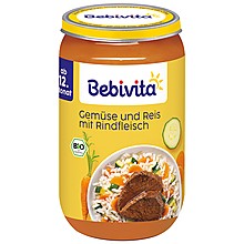 Био Пюре Bebivita Зеленчуци, Ориз и Телешко 12м+