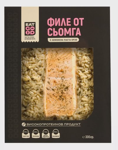 EAT GOOD Филе от сьомга
с лимонено орзо