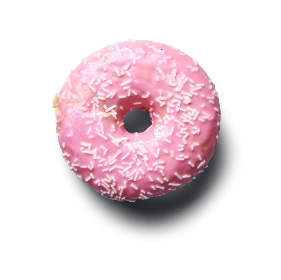 Донът с розова глазура и поръска